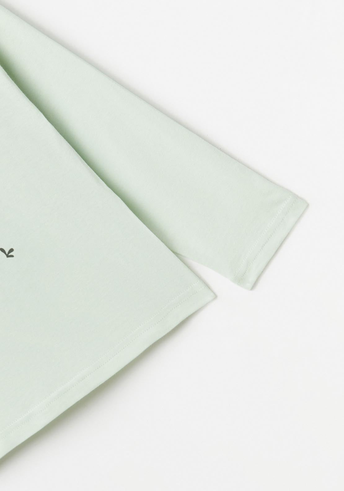 Sfera Long Sleeve Slogan T-Shirt - Green Light 4 Shaws Department Stores