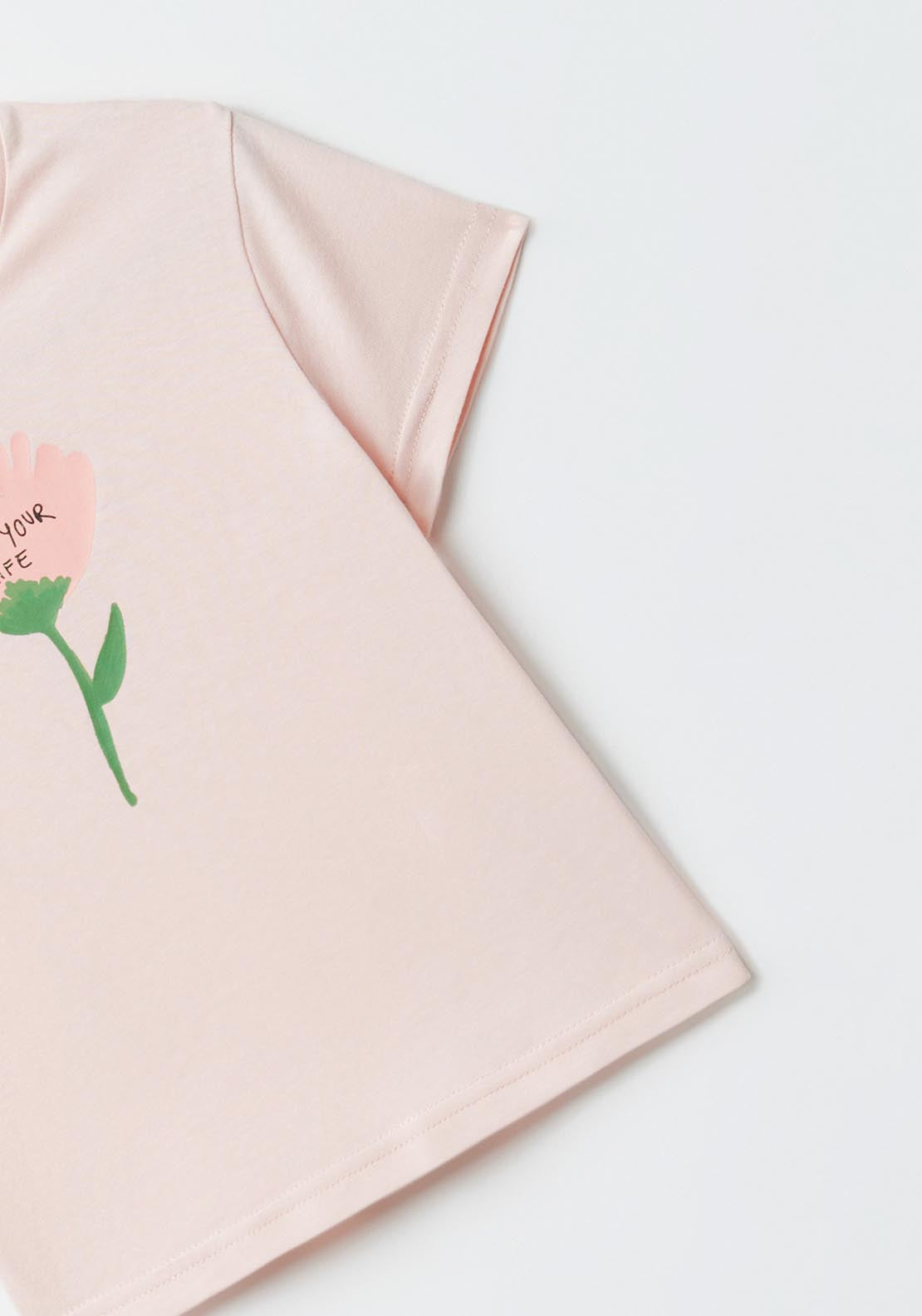 Sfera Pink Flower Print T-Shirt - Pink Light 3 Shaws Department Stores