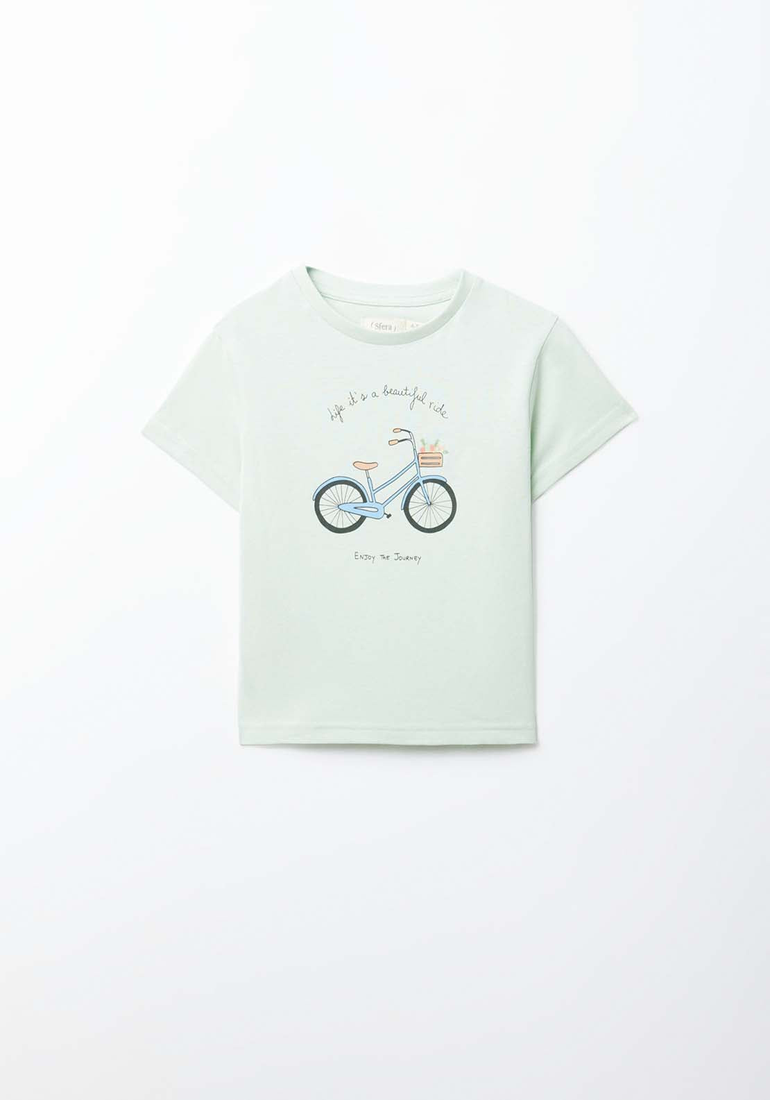 Sfera Placement print T-shirt - Green Light 1 Shaws Department Stores
