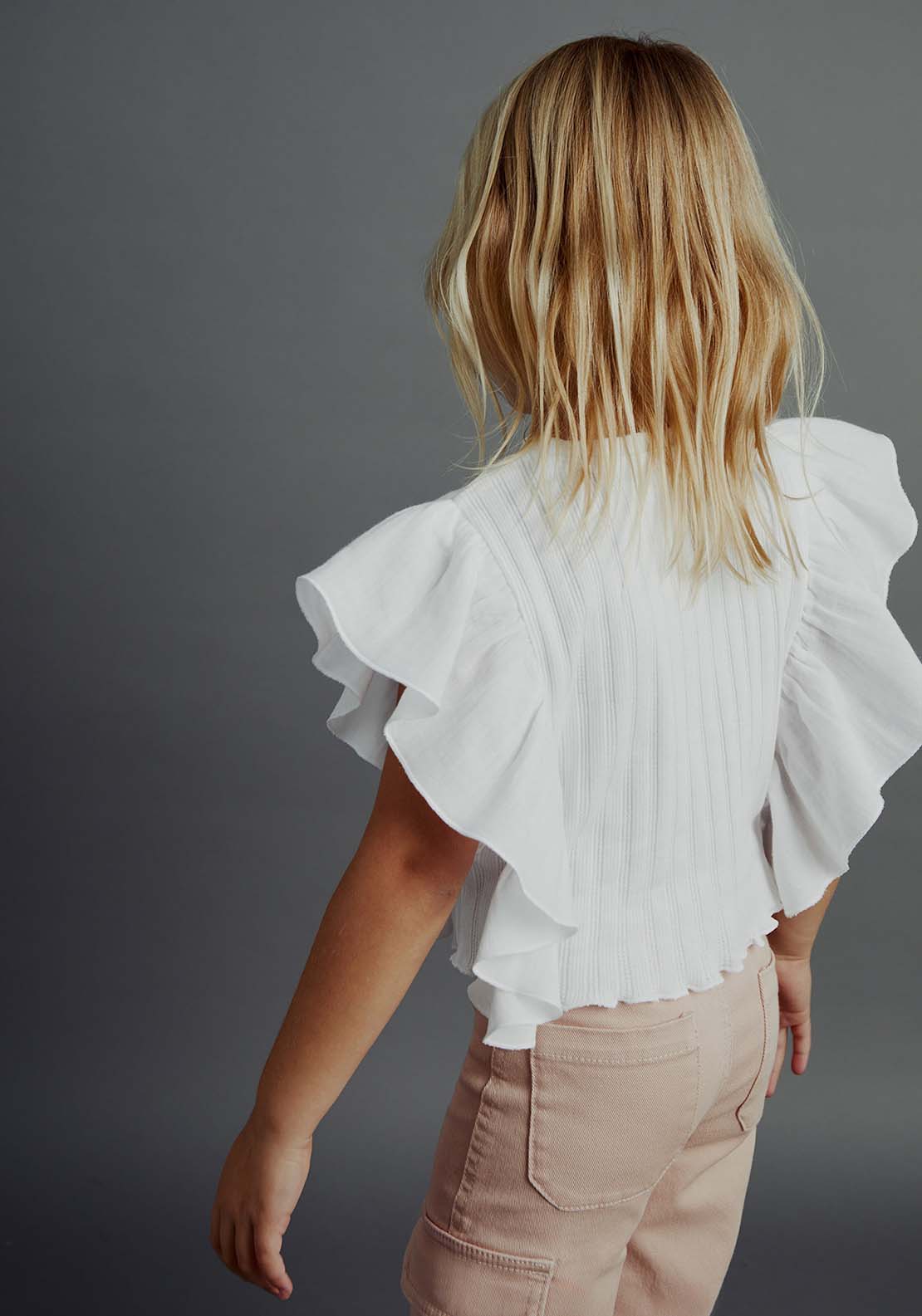 Sfera Fancy ribbed top - Ecru 1 Shaws Department Stores