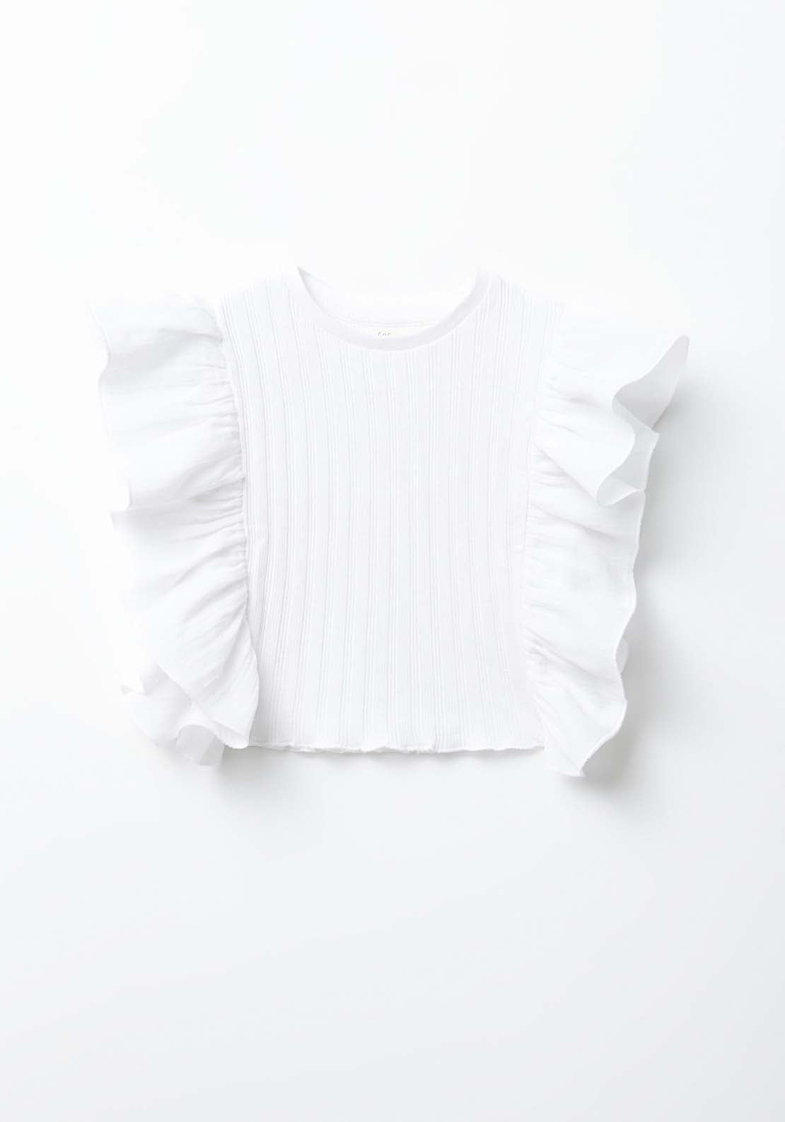Sfera Fancy ribbed top - Ecru 2 Shaws Department Stores