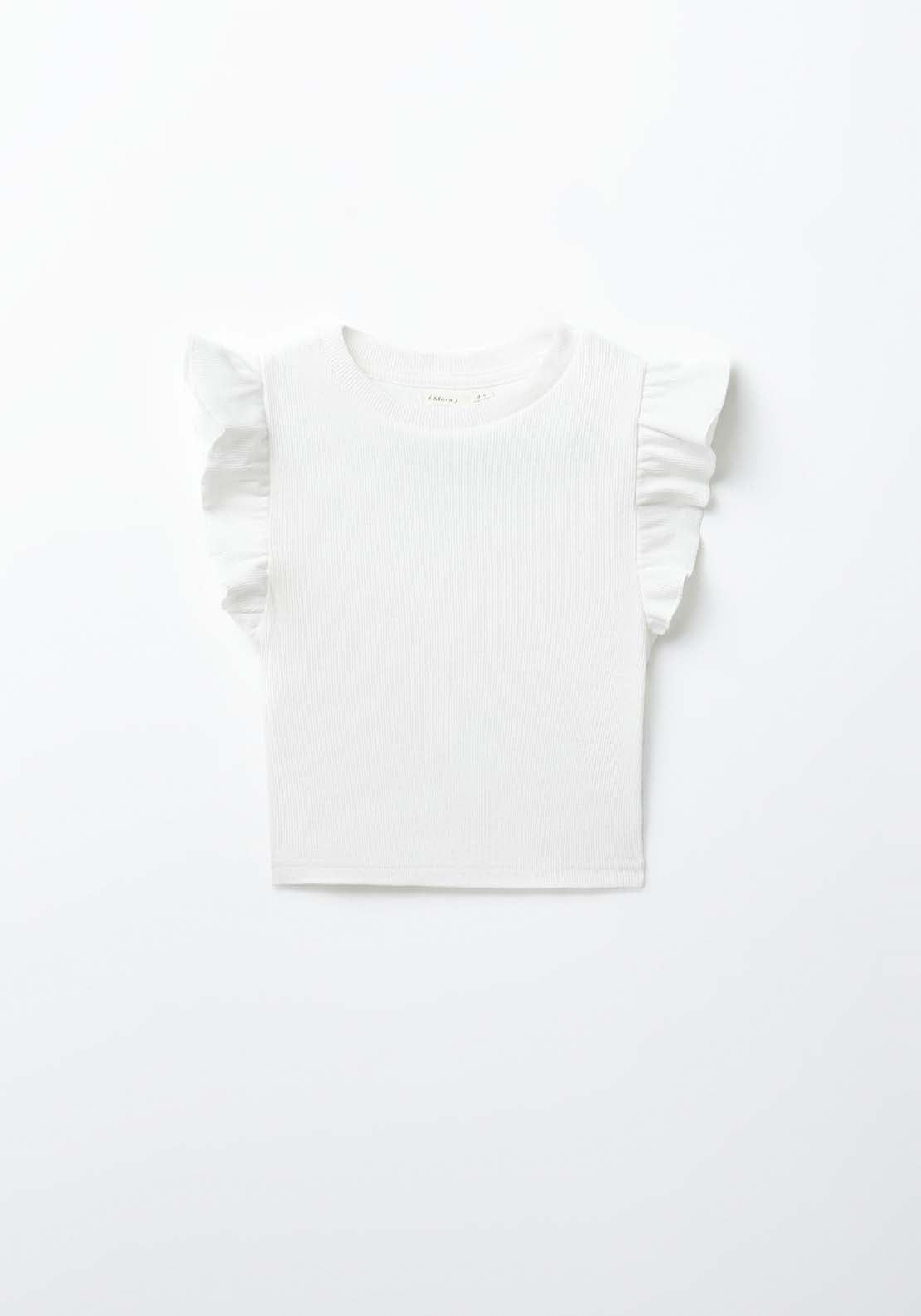 Sfera Ruffled sleeves top - White 1 Shaws Department Stores