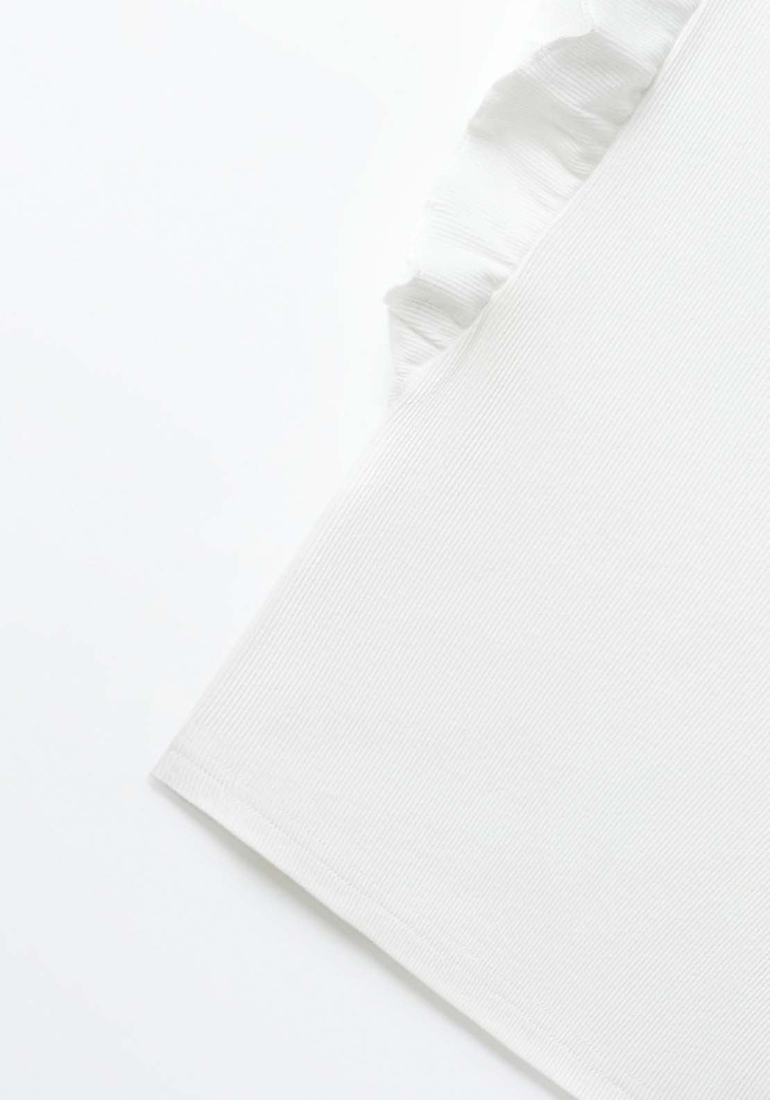 Sfera Ruffled sleeves top - White 2 Shaws Department Stores