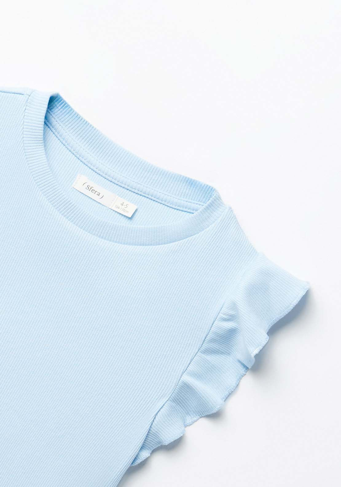 Sfera Ruffled sleeves top - Blue 3 Shaws Department Stores