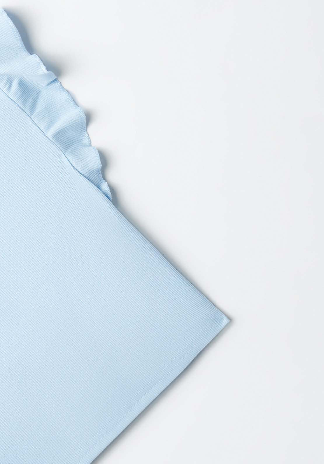 Sfera Ruffled sleeves top - Blue 2 Shaws Department Stores