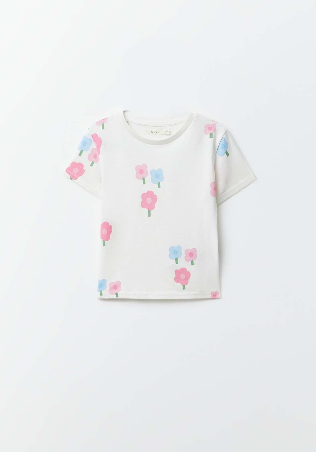Sfera Flowers T-shirt - White Off 1 Shaws Department Stores