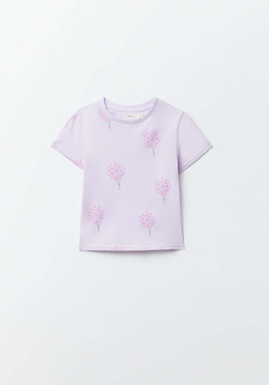 Sfera Flowers T-shirt - Lilac 1 Shaws Department Stores