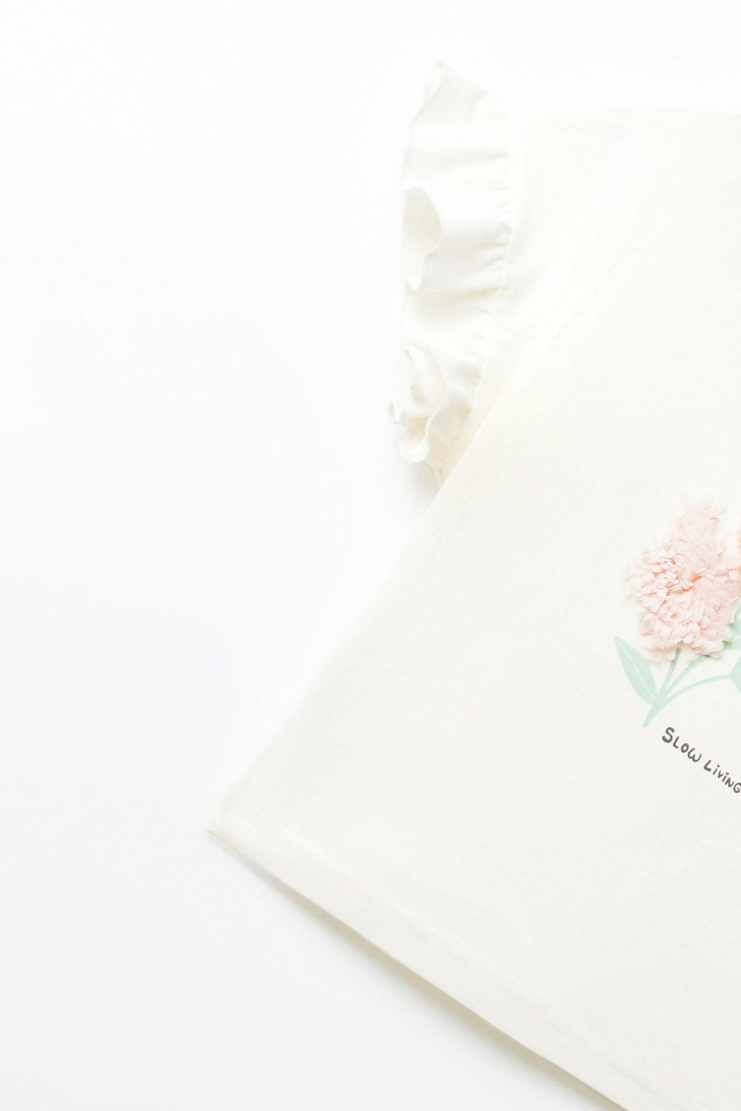 Sfera Tulle flower T-shirt - Cream 5 Shaws Department Stores