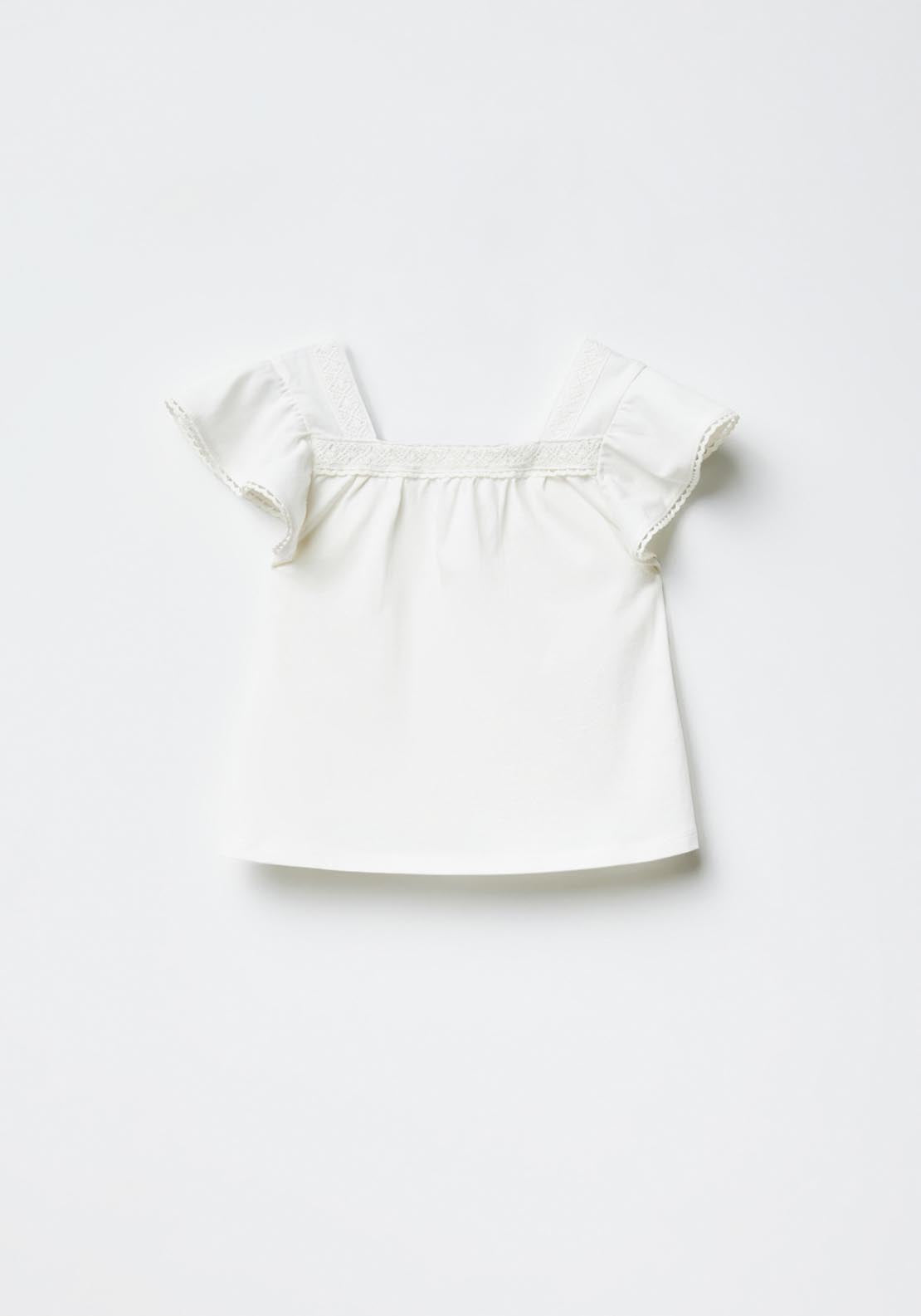 Sfera Square neckline T-shirt - White 3 Shaws Department Stores