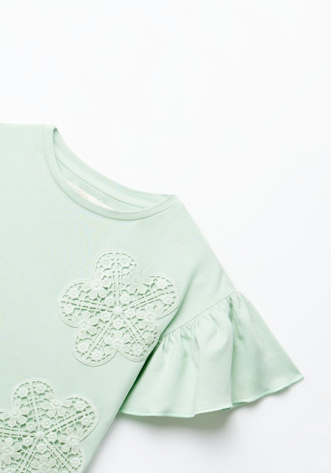 Sfera Floral Patches T-Shirt - Green 3 Shaws Department Stores