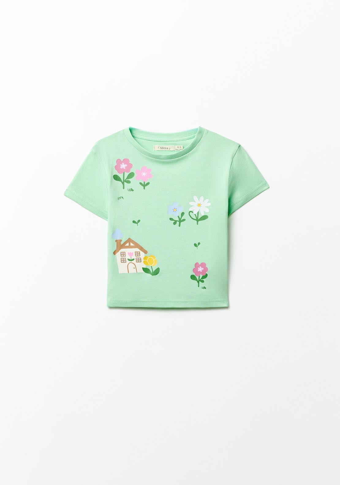 Sfera Basic Green Printed T-Shirt - Green 3 Shaws Department Stores