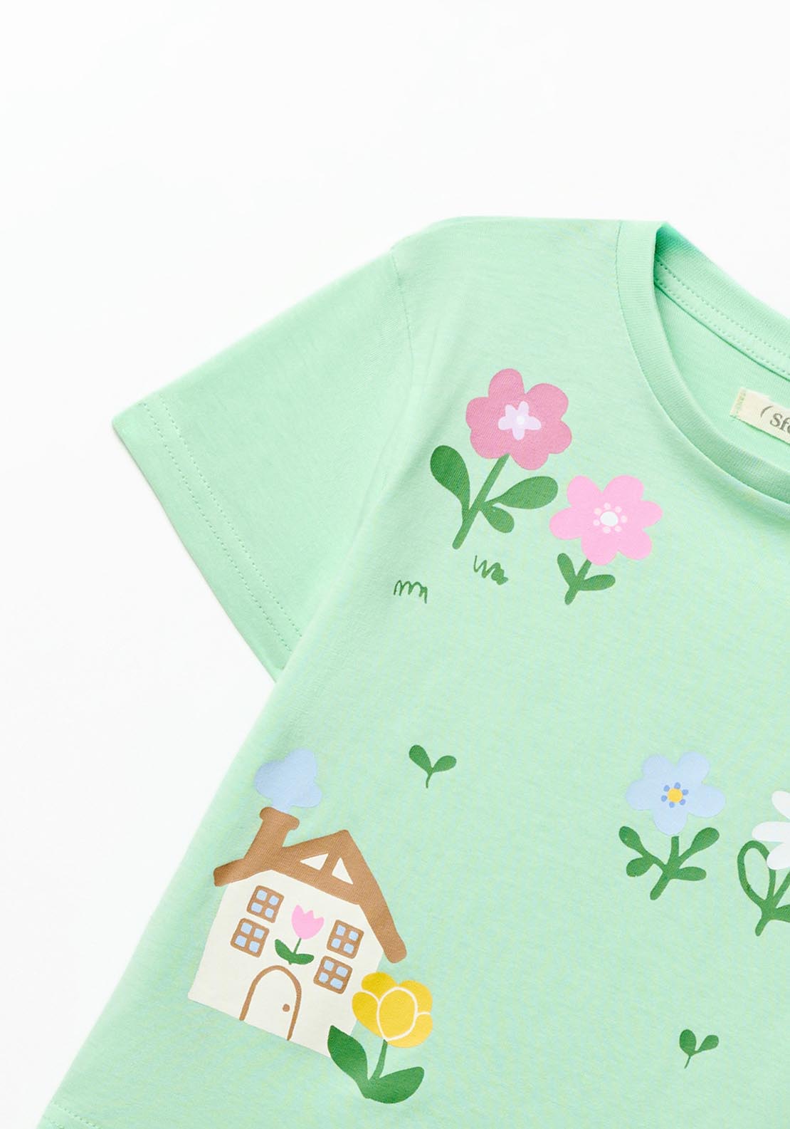 Sfera Basic Green Printed T-Shirt - Green 1 Shaws Department Stores
