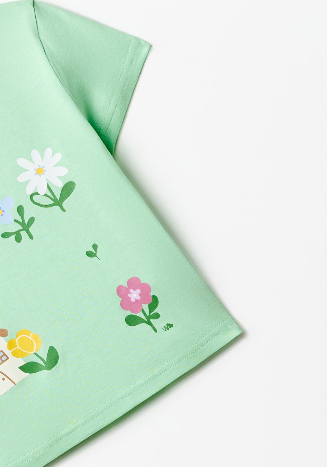 Sfera Basic Green Printed T-Shirt - Green 2 Shaws Department Stores