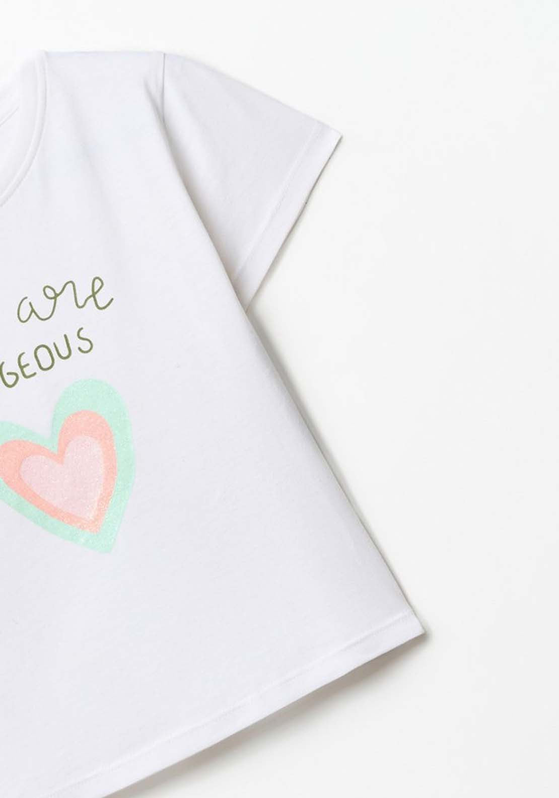Print T-Shirt - Cream Ivory