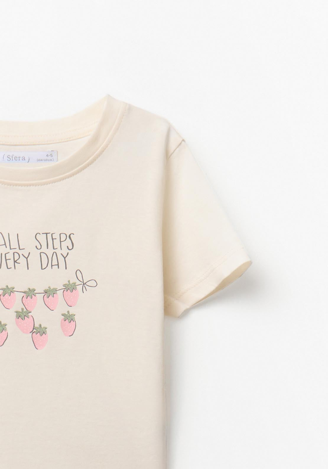 Strawberries T-shirt - Cream
