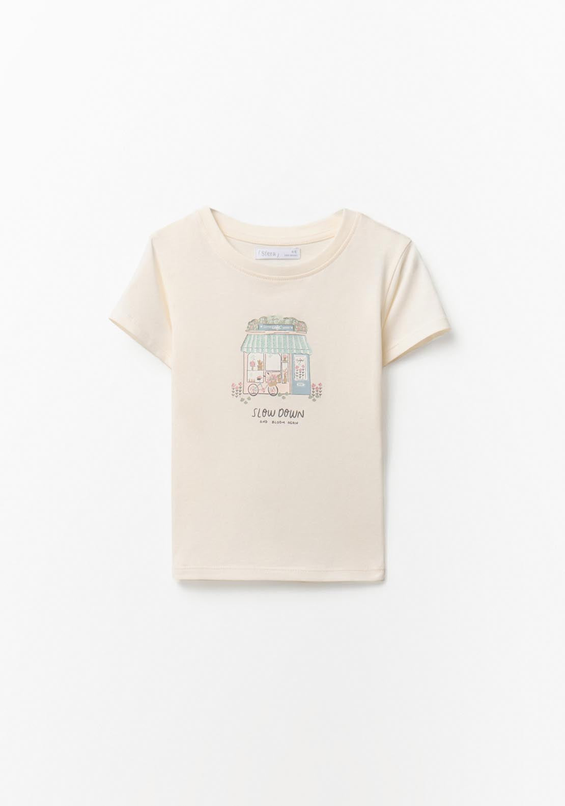 Café T-shirt - Cream