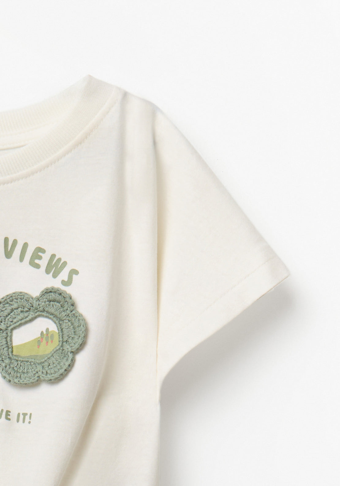 T-shirt with Knot Glasses - Cream