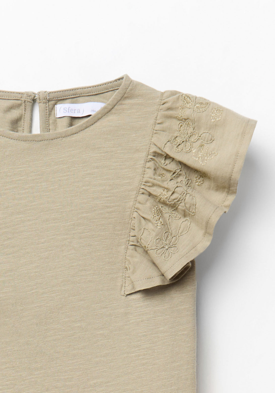 Embroidered Sleeve T-Shirt - Green