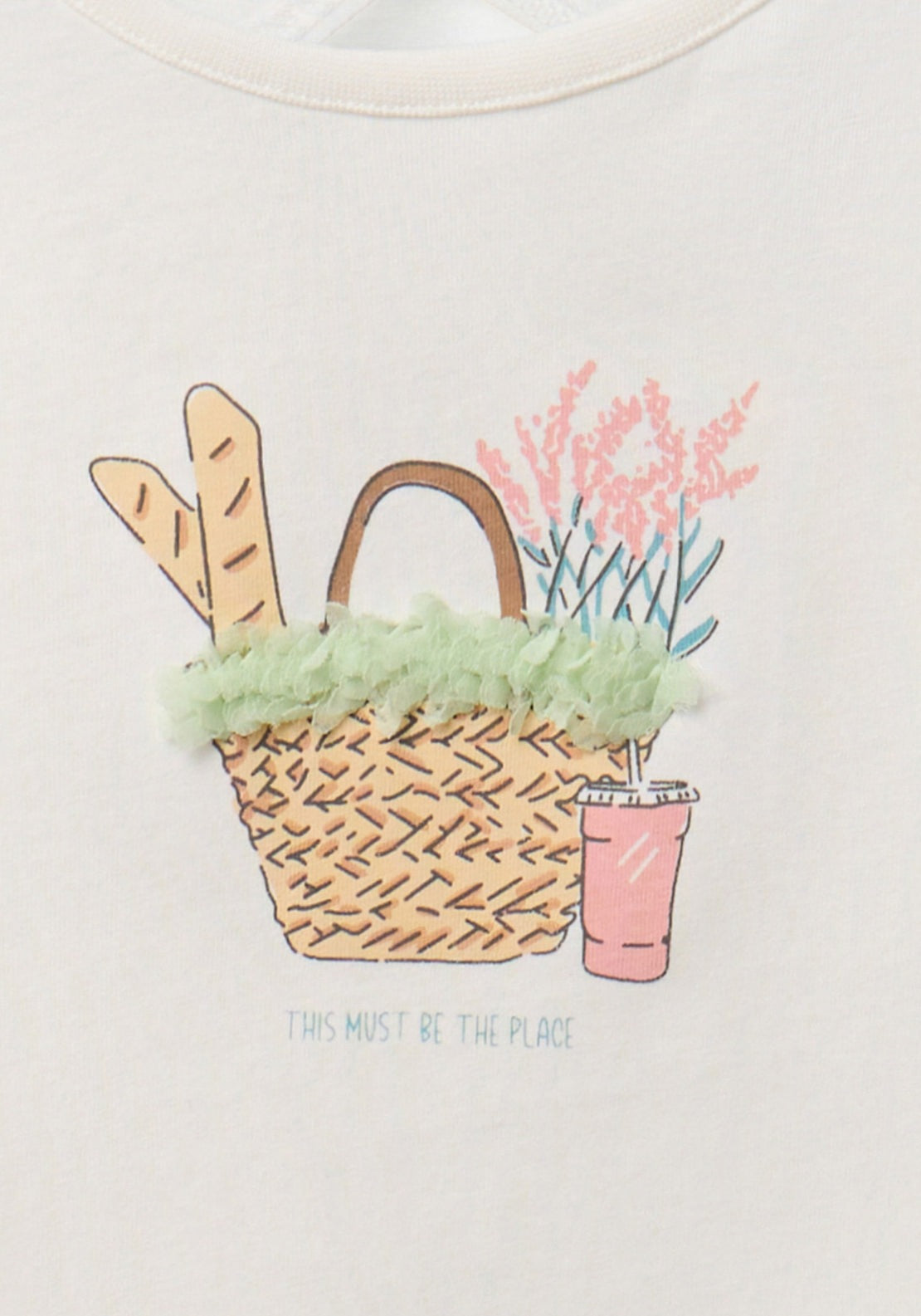 Tulle Basket T-Shirt - Cream