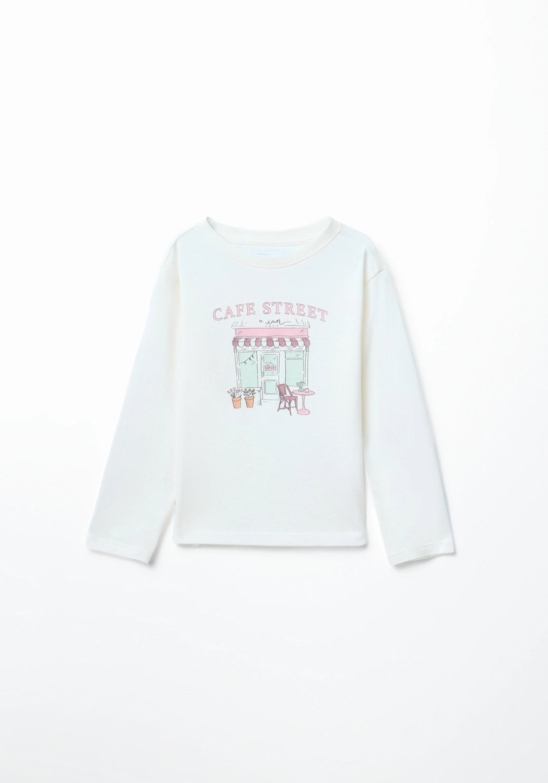 Essential Long Sleeve Print Tee - Cream