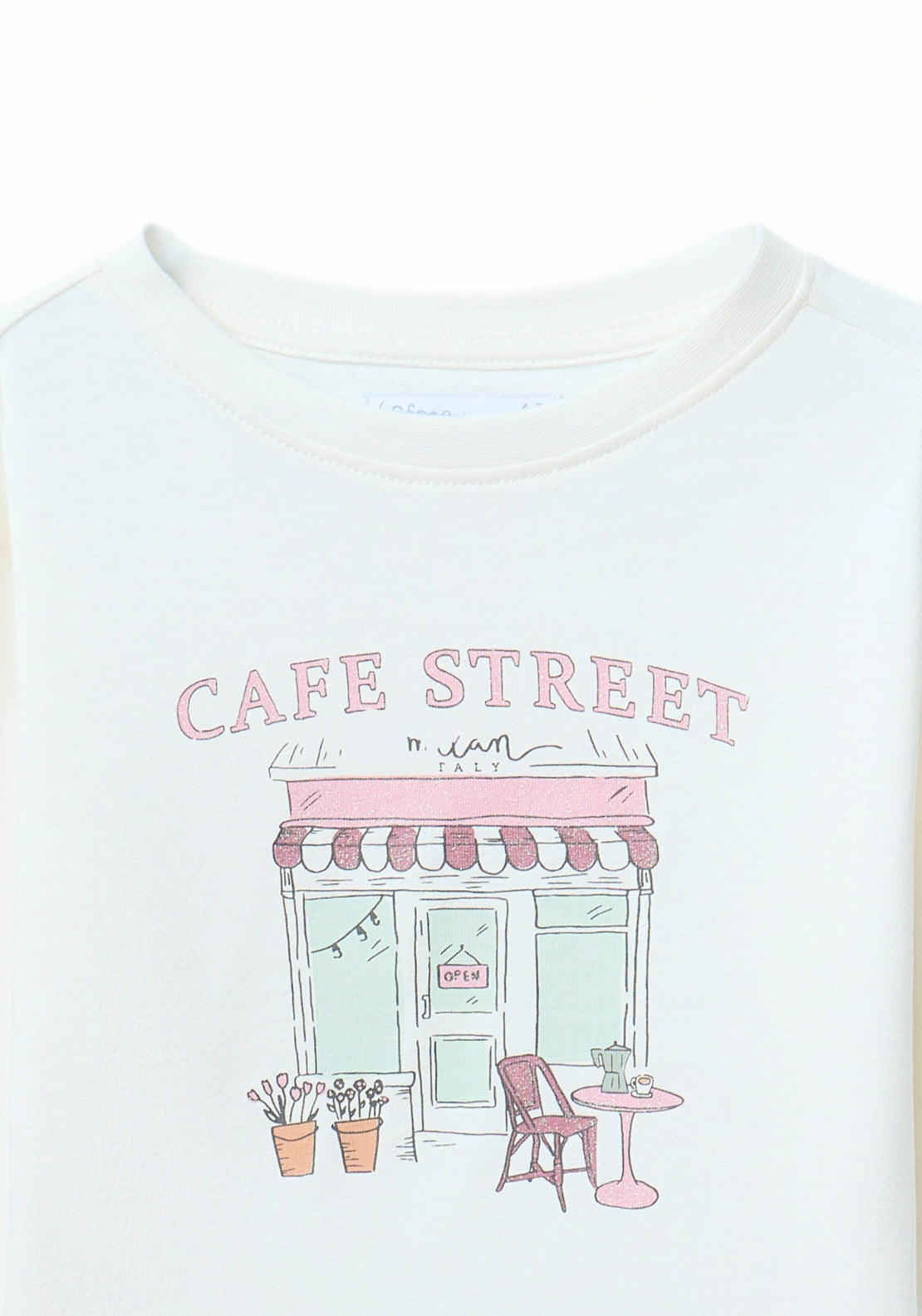 Essential Long Sleeve Print Tee - Cream