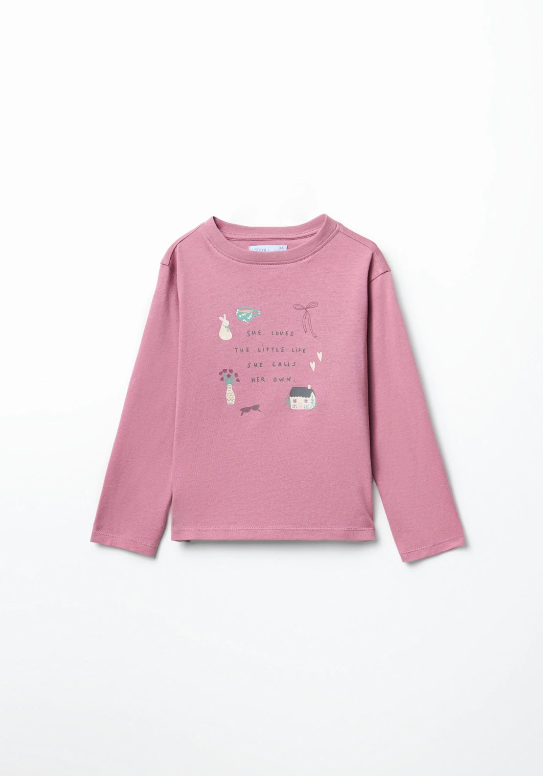 Essential Long Sleeve Graphic Tee - Pink
