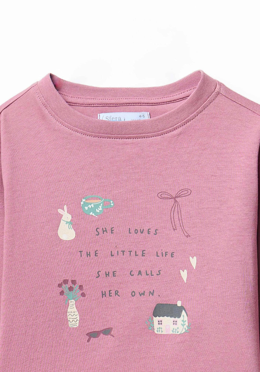 Essential Long Sleeve Graphic Tee - Pink
