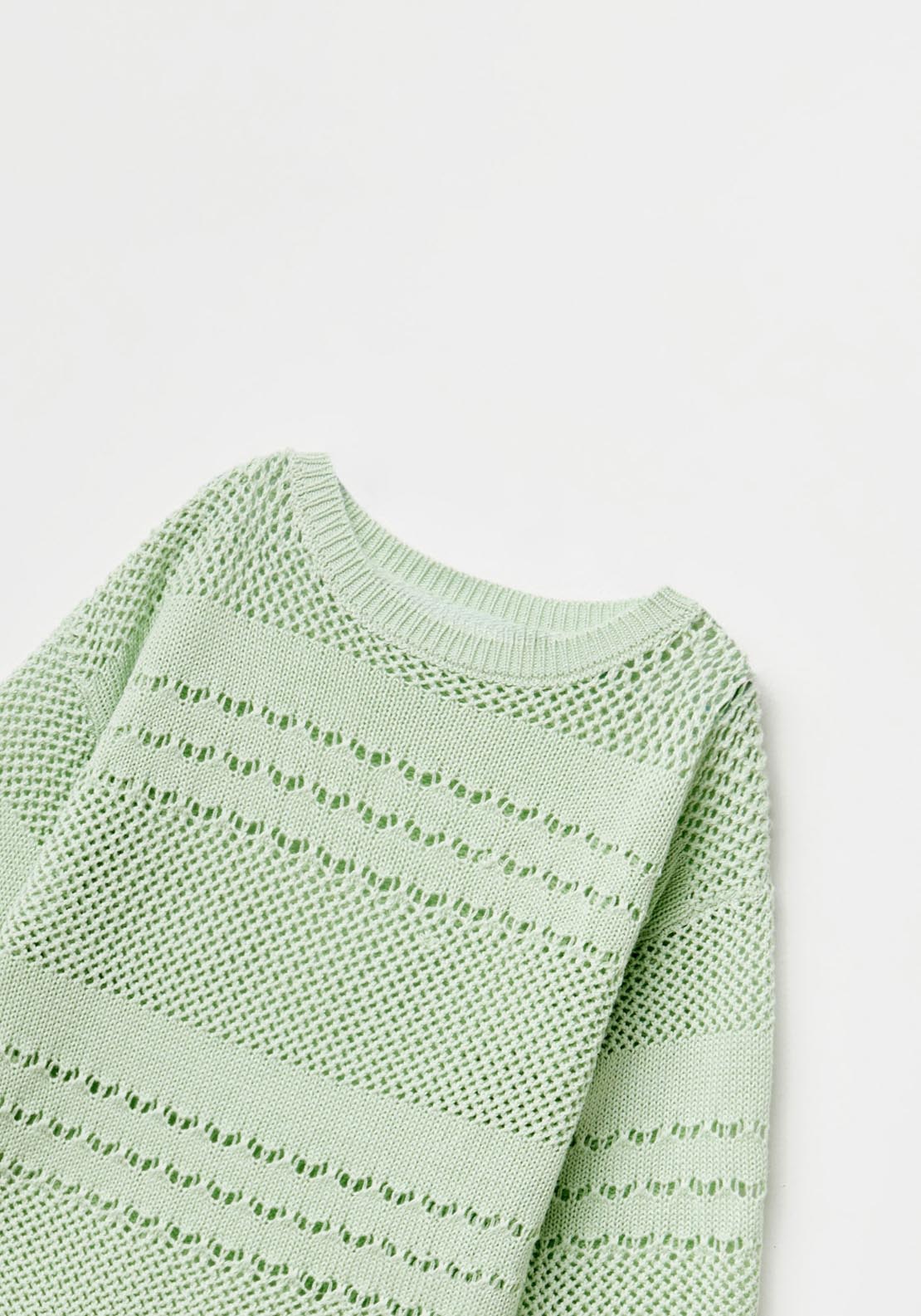 Sfera Baby girl openwork sweater - Green Light 3 Shaws Department Stores