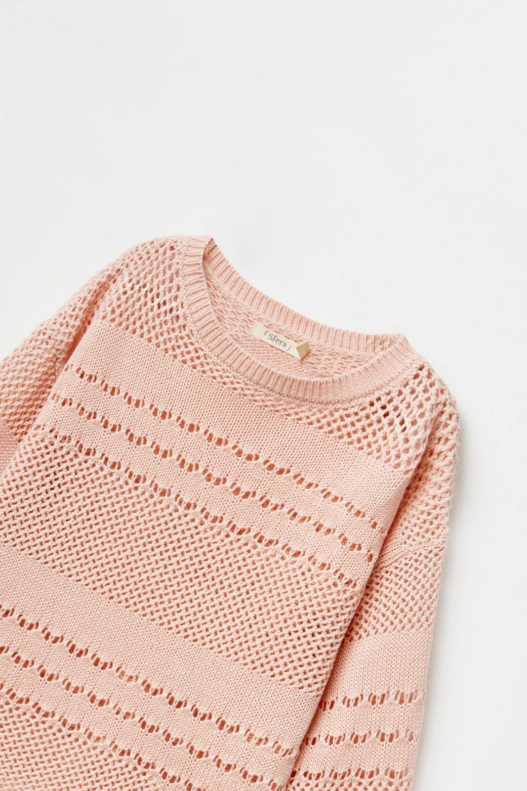 Sfera Baby girl openwork sweater - Pink 3 Shaws Department Stores
