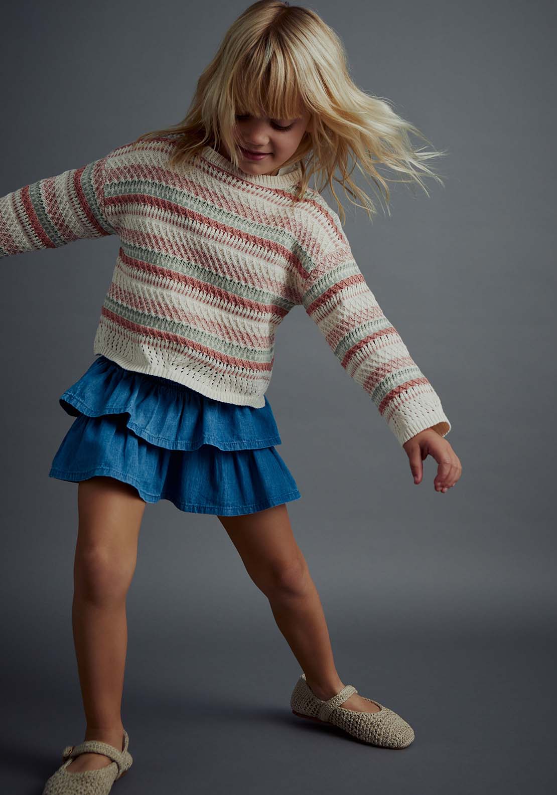 Sfera Stripes fancy sweater - Salmon 3 Shaws Department Stores