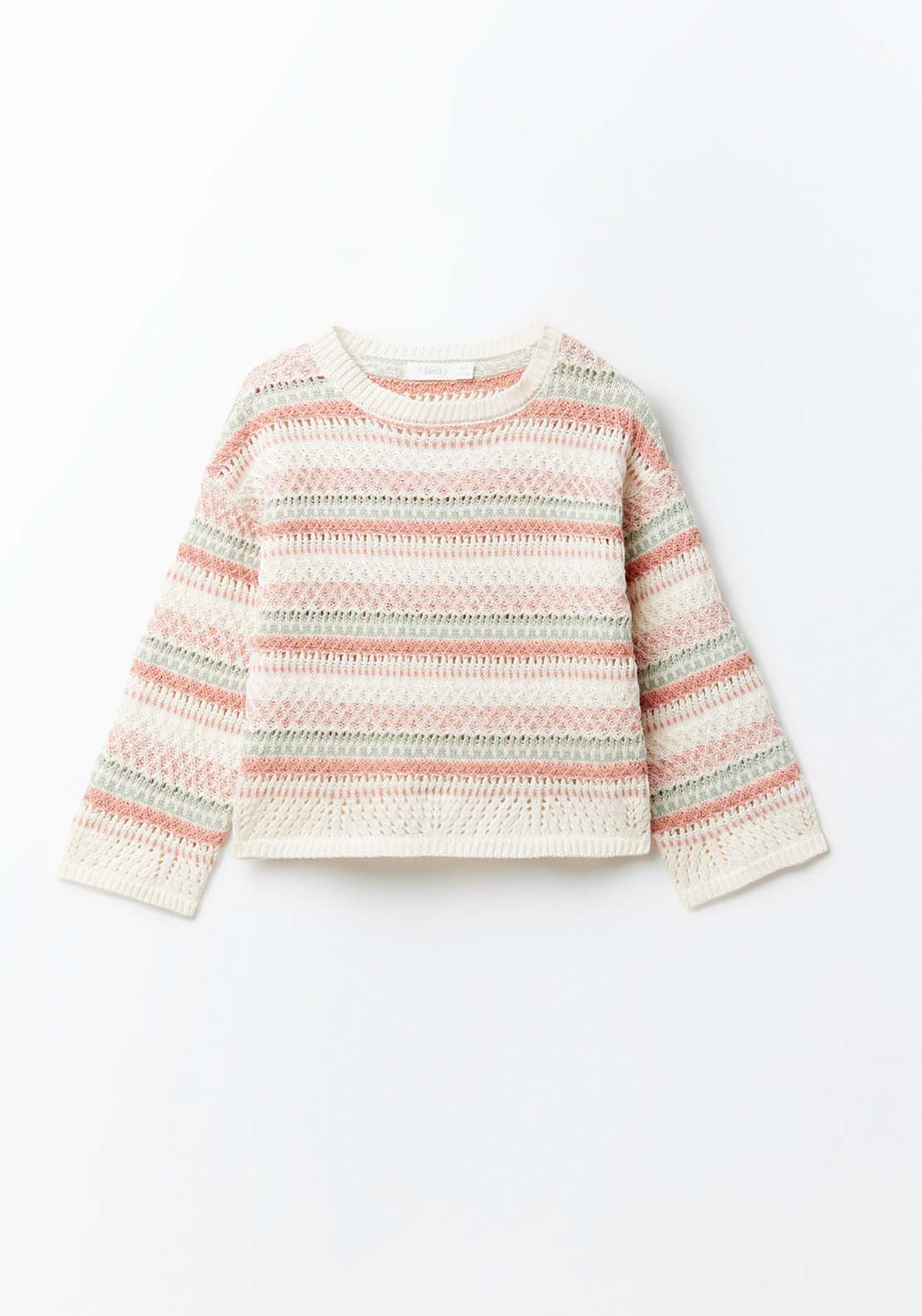 Sfera Stripes fancy sweater - Salmon 5 Shaws Department Stores