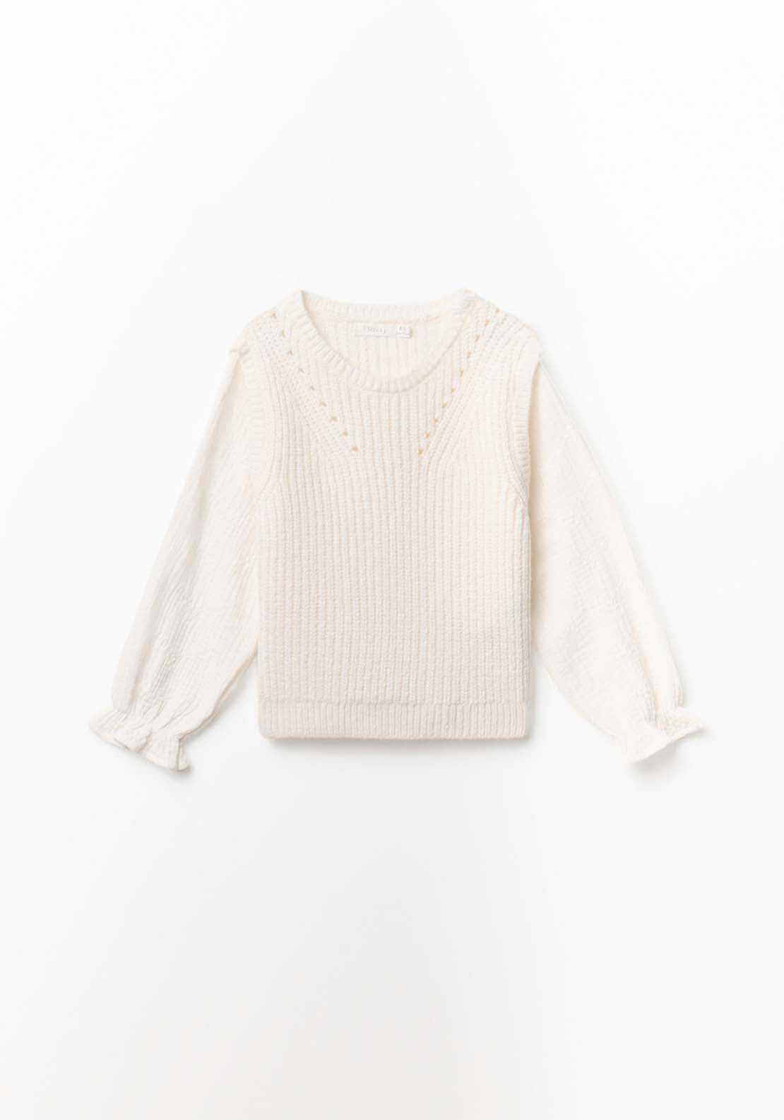Sfera Tricot Sweater Vest With Shirt Sleeve Detail - Green 1 Shaws Department Stores