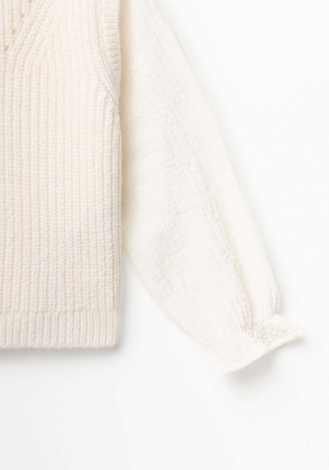 Sfera Tricot Sweater Vest With Shirt Sleeve Detail - Green 6 Shaws Department Stores