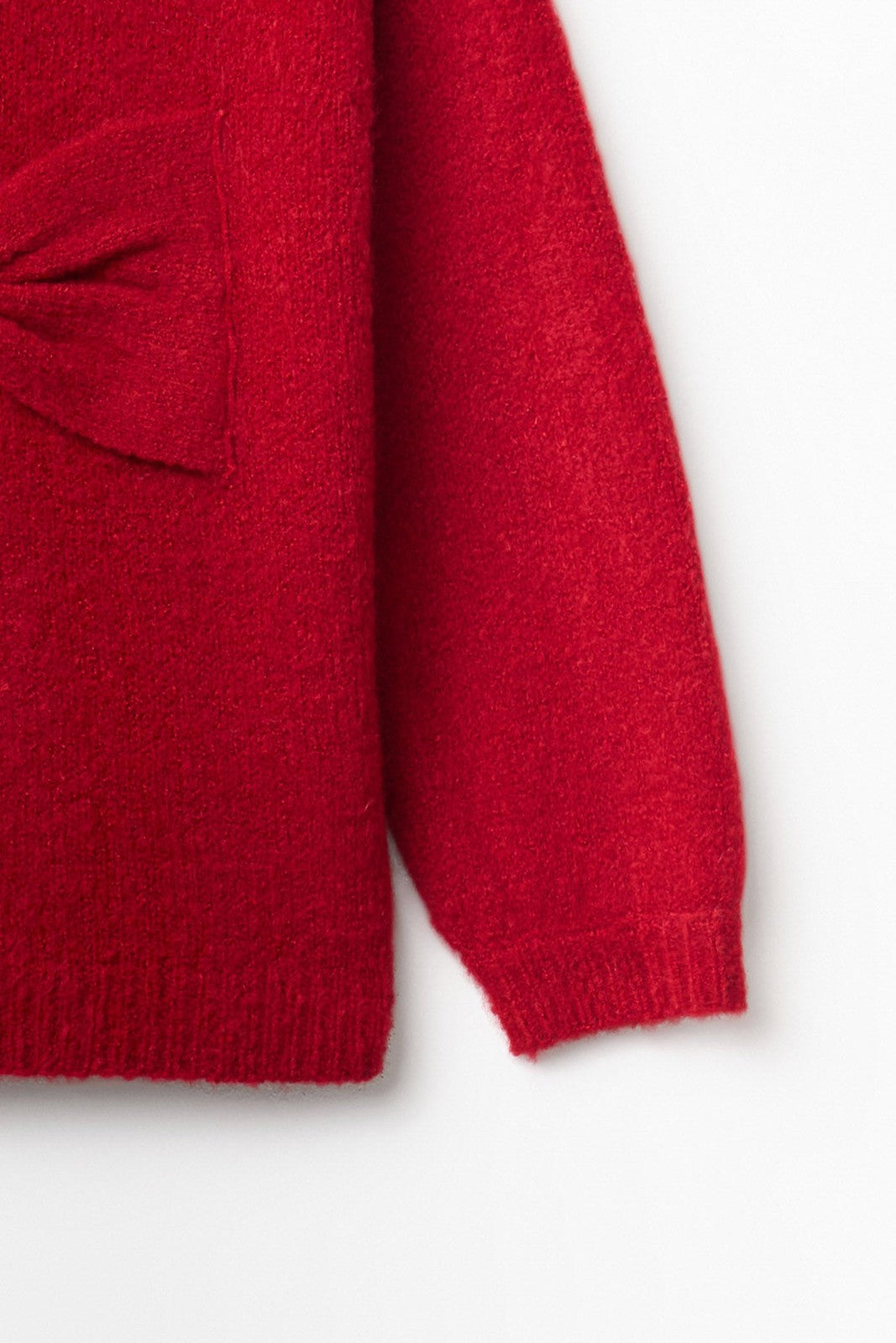 Sfera Knit Sweater With Large Bow - Red 3 Shaws Department Stores