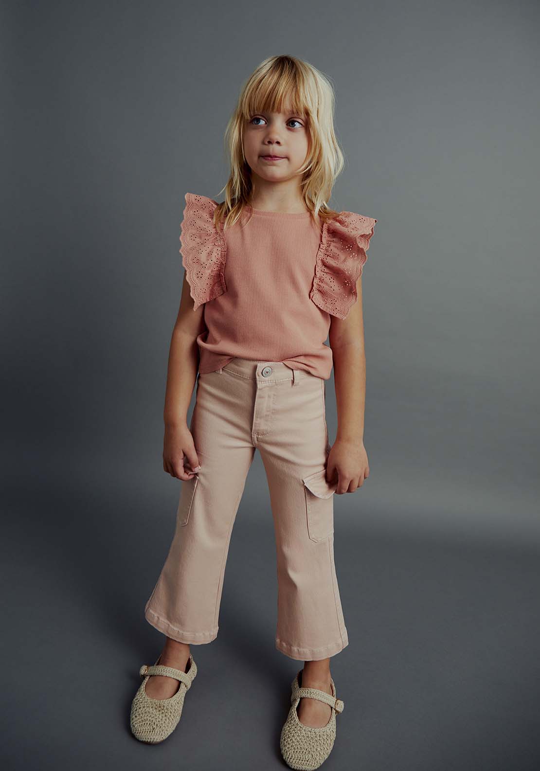 Sfera Denim cargo trousers - Pink Light 2 Shaws Department Stores
