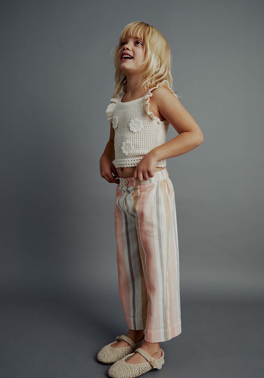 Sfera Stripes rustic trousers - Salmon 2 Shaws Department Stores