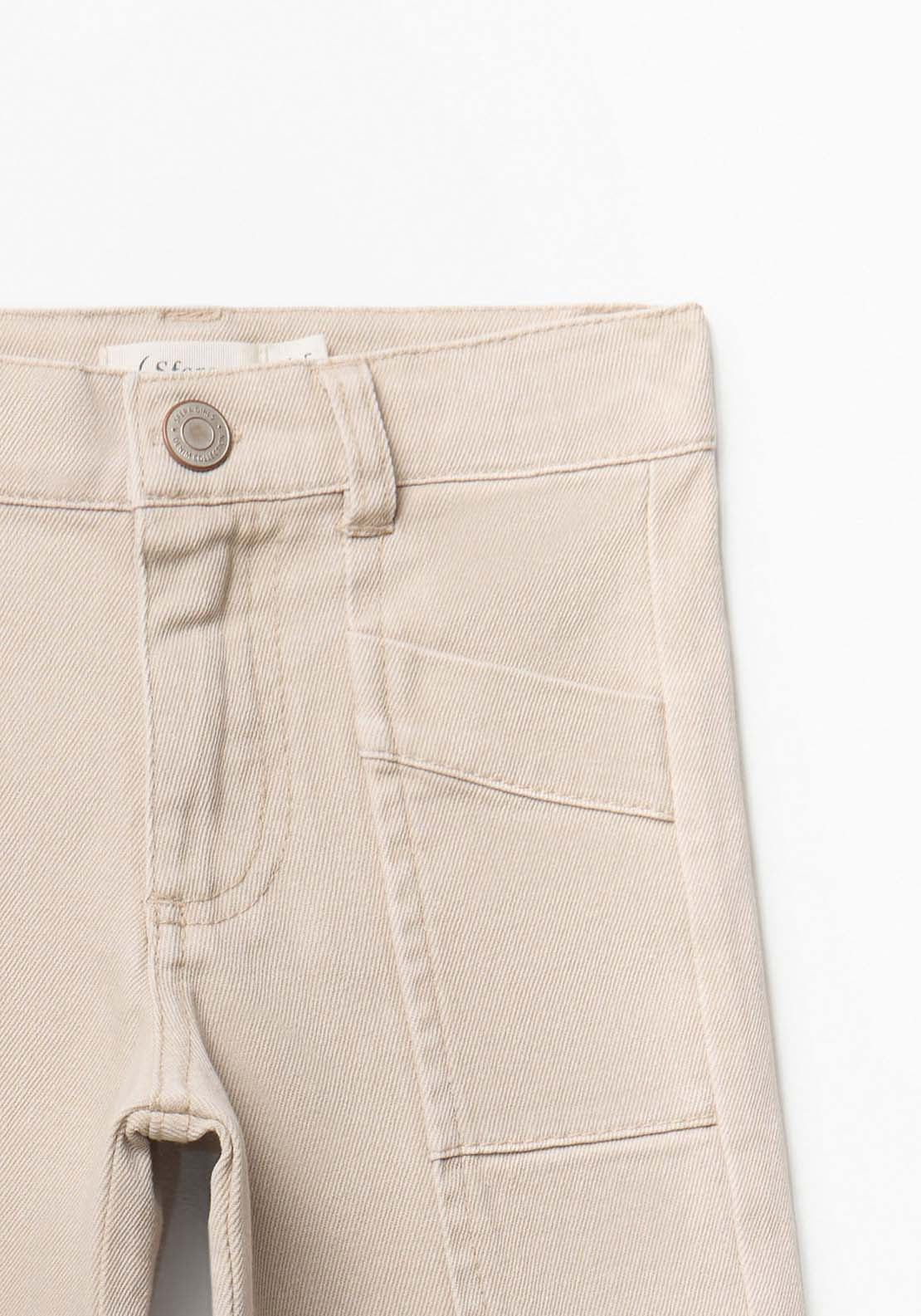Sfera Wide Leg Trousers With Seam Detail - Cream 6 Shaws Department Stores