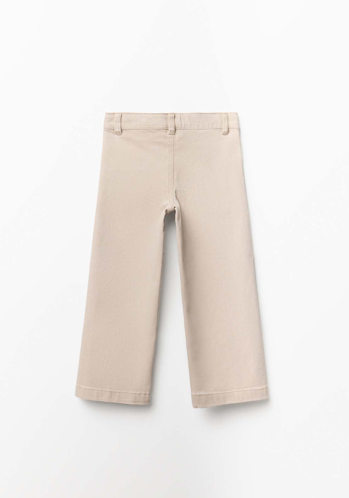 Sfera Wide Leg Trousers With Seam Detail - Cream 5 Shaws Department Stores