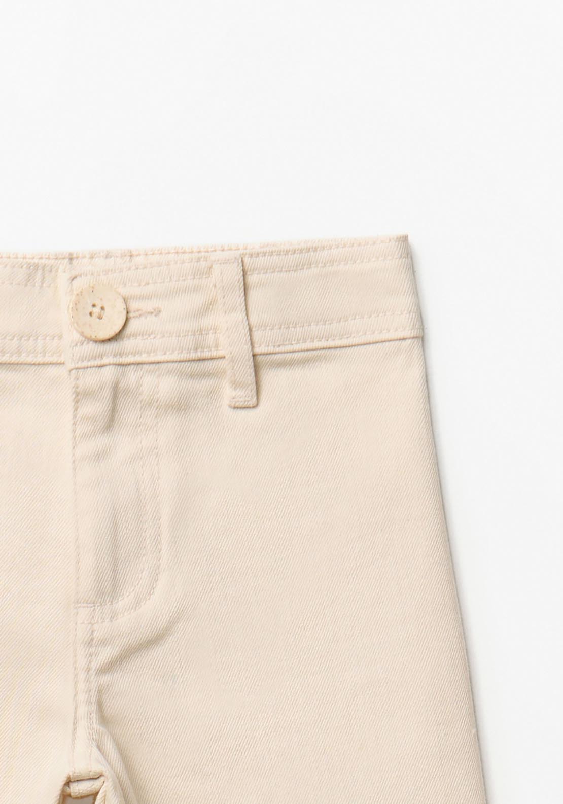 Straight Leg Trousers - Cream