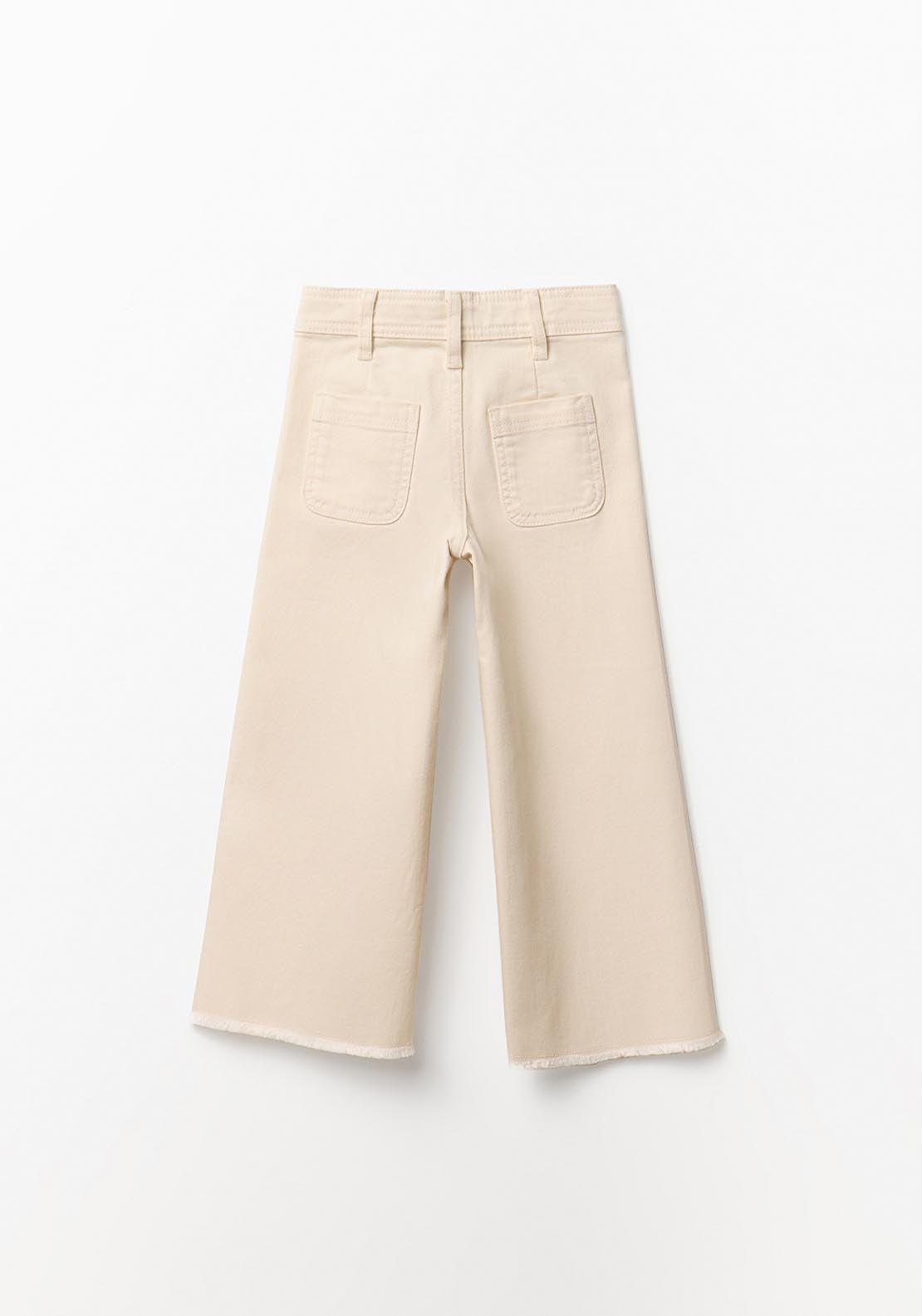 Straight Leg Trousers - Cream