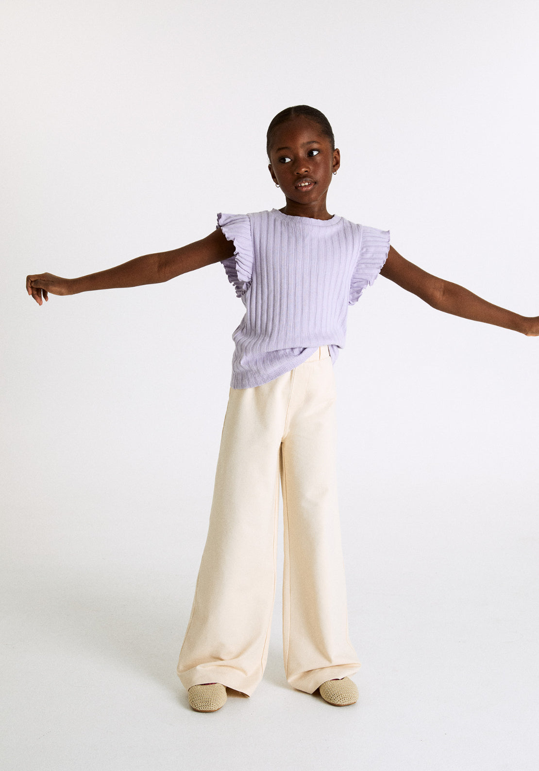 Marine Denim Trousers - Cream