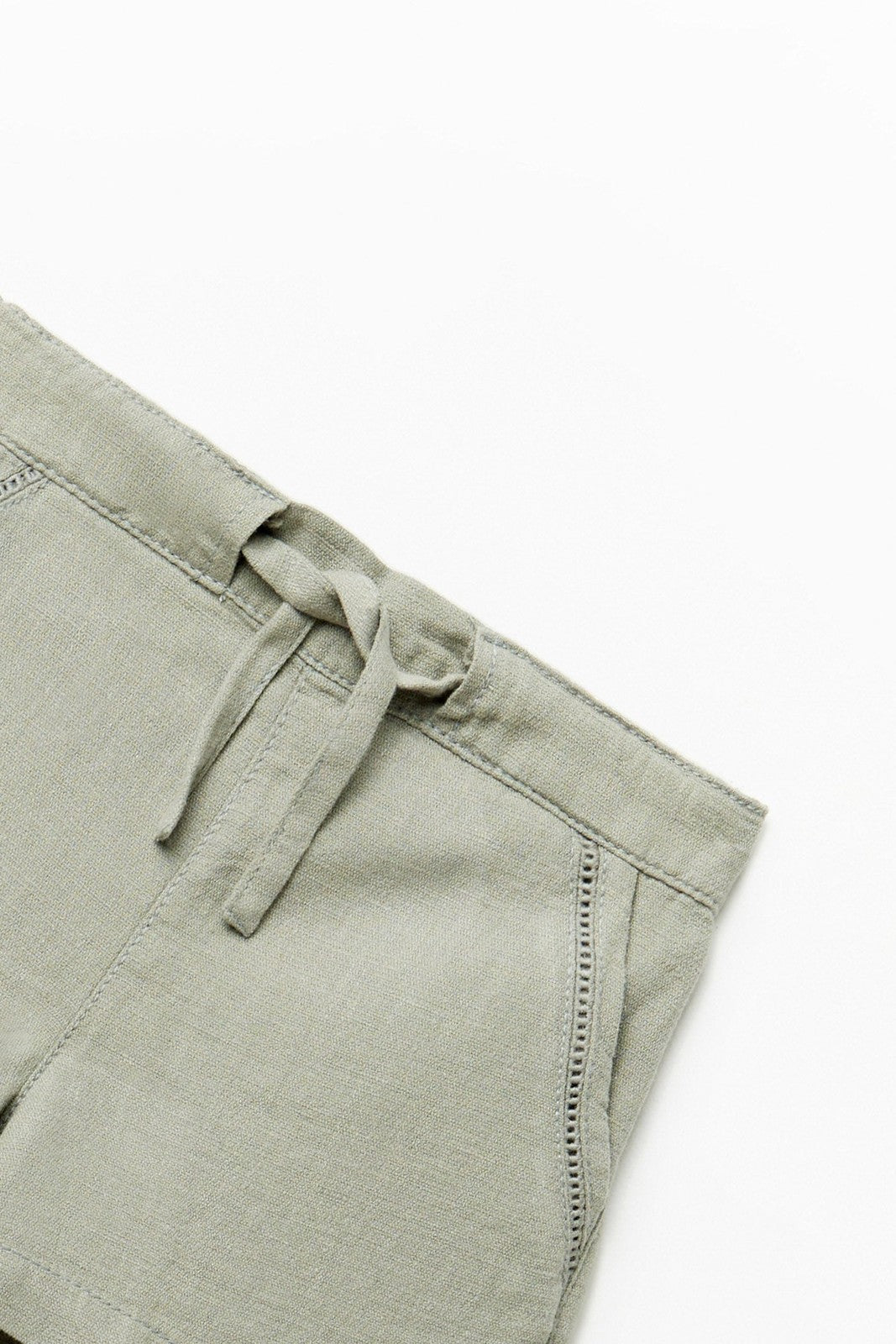 Sfera Linen cotton shorts - Green 3 Shaws Department Stores