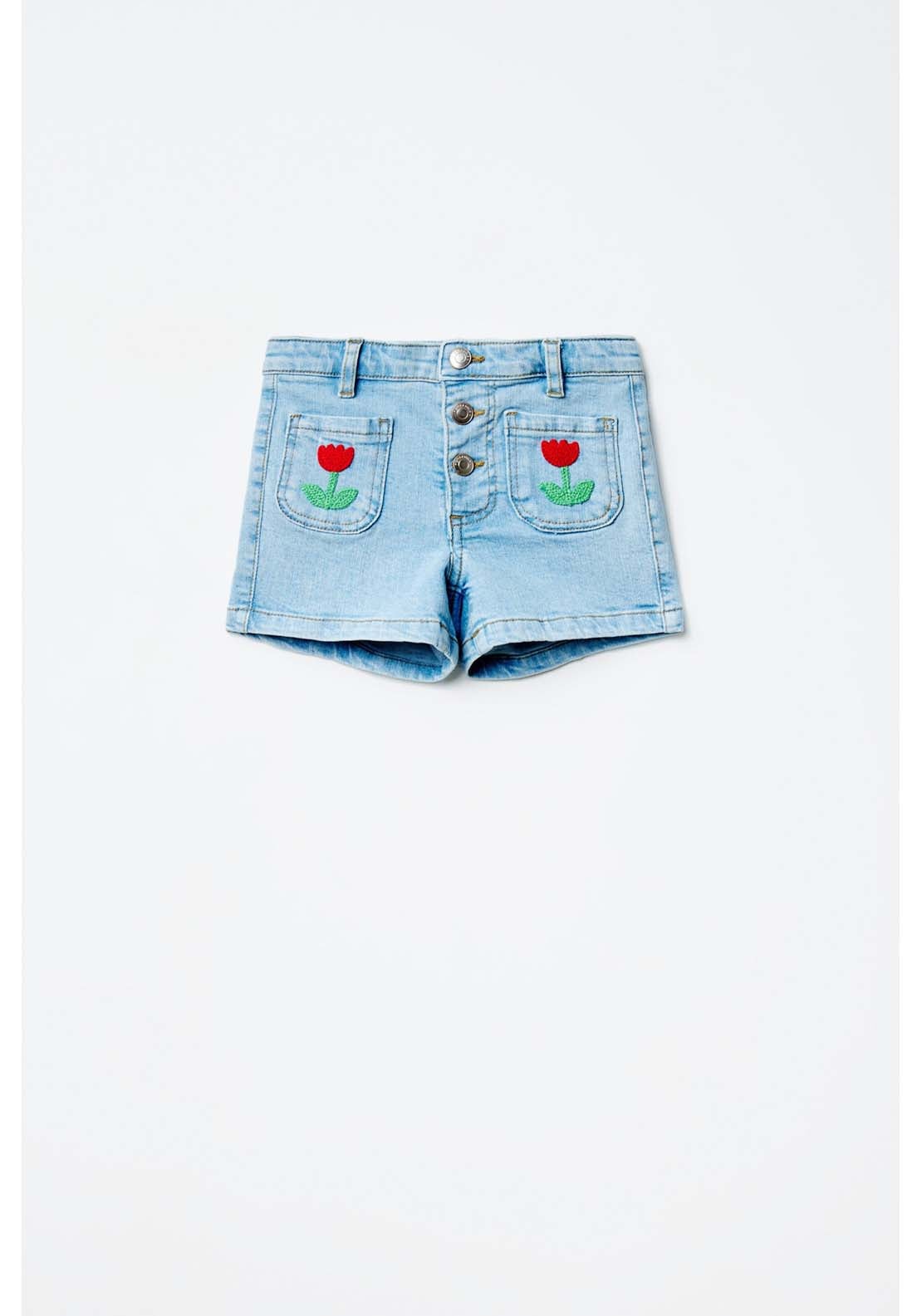 Sfera Denim Patch Shorts - Light Denim 1 Shaws Department Stores