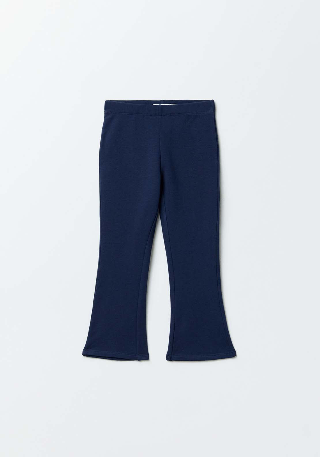 Sfera Girls Plush flared trousers - Navy 6 Shaws Department Stores