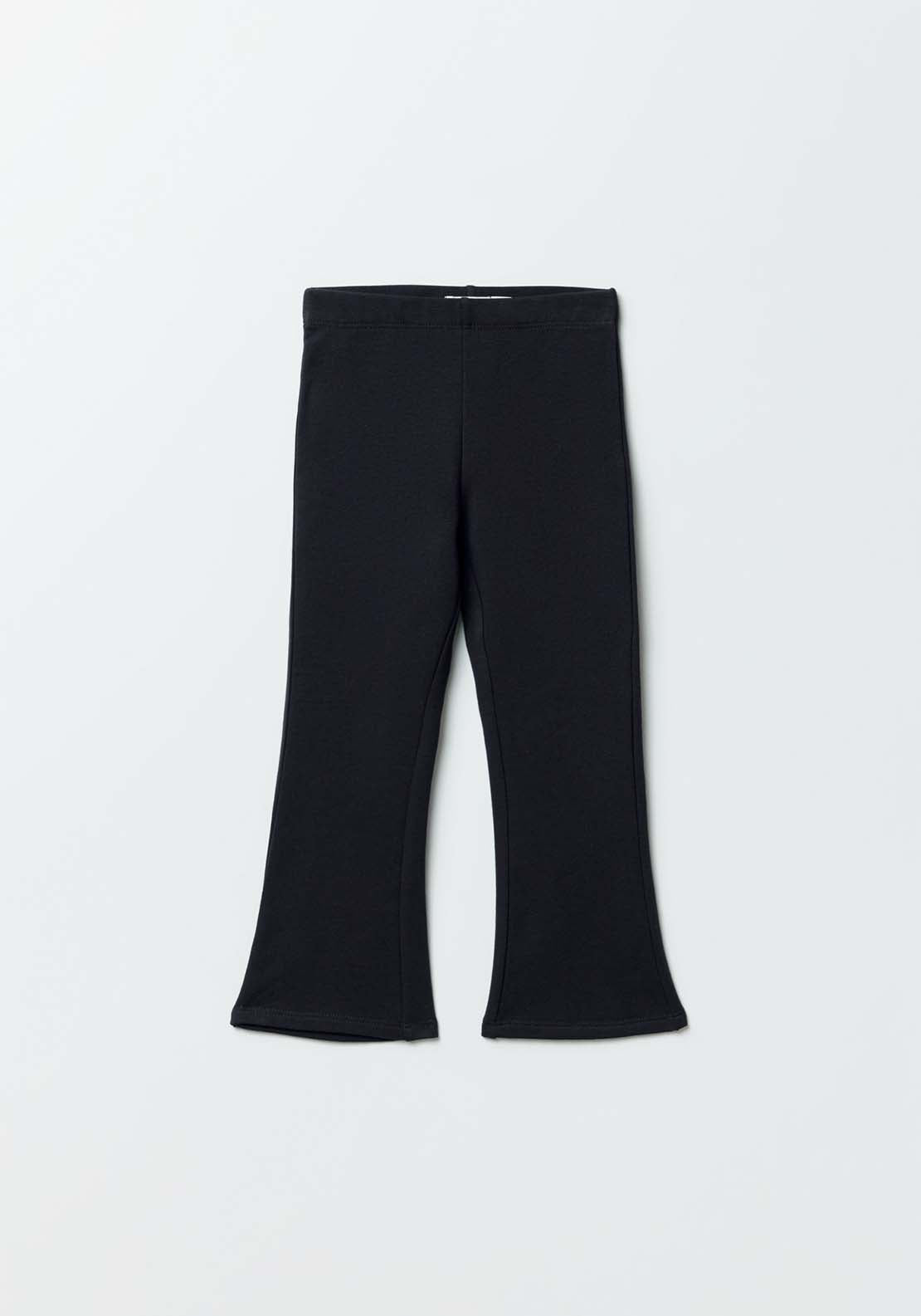 Sfera Girls Plush flared trousers - Black 1 Shaws Department Stores