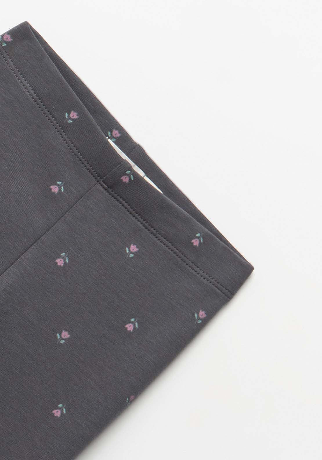 Multicolour Plush Leggings - Black