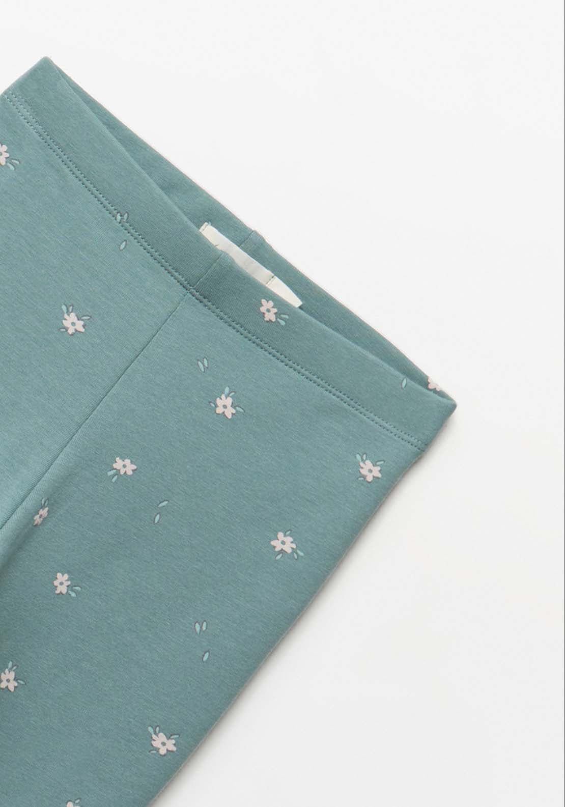 Multicolour Plush Leggings - Green