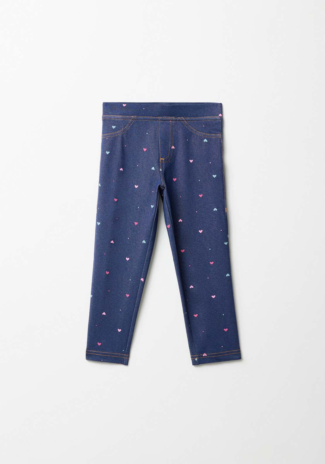 Sfera Girl Denim Muti Polka Dot Leggings - Blue 1 Shaws Department Stores