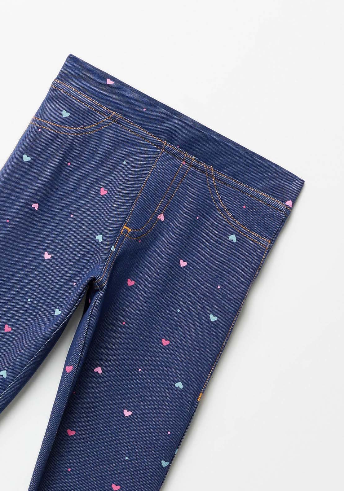 Sfera Girl Denim Muti Polka Dot Leggings - Blue 3 Shaws Department Stores
