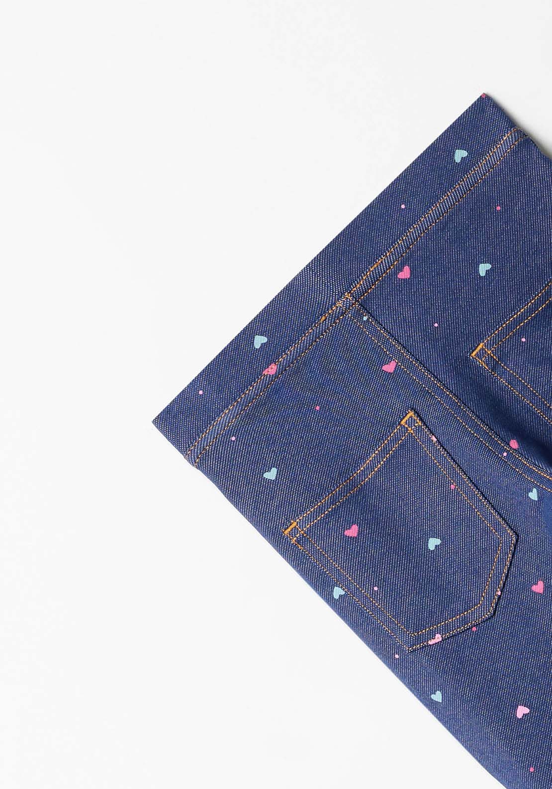 Sfera Girl Denim Muti Polka Dot Leggings - Blue 2 Shaws Department Stores